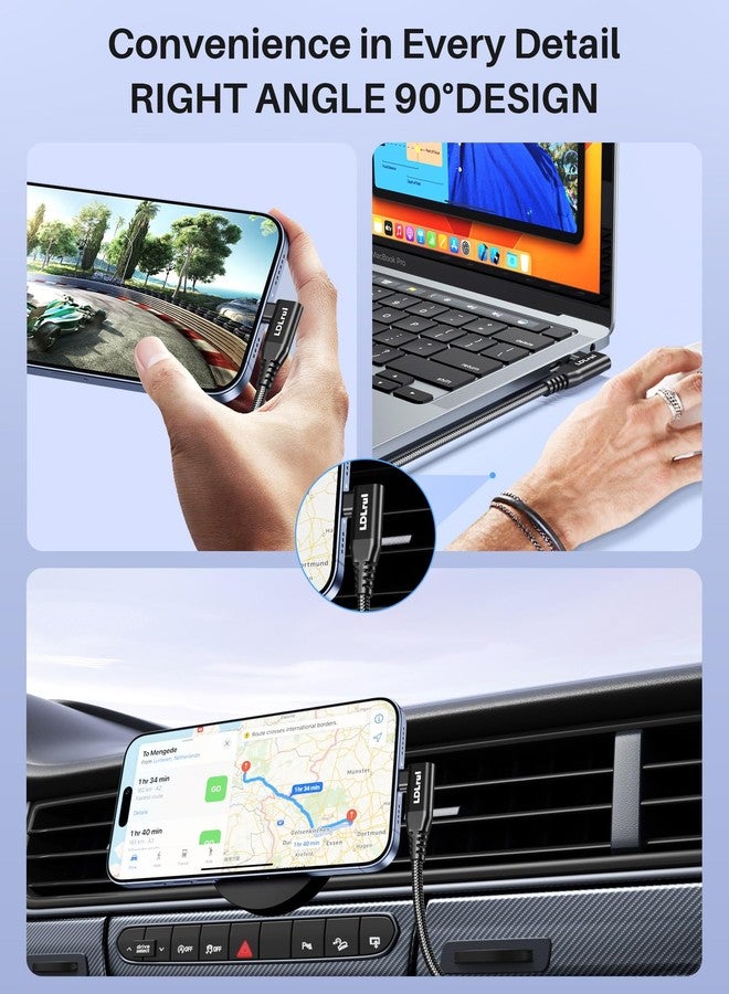 LDLrui USB C Monitor Cable 8K/4K UHD Display[4FT], 40Gbps USB 4 High Speed Data Transfer Cable, Right Angle USB C for Thunderbolt 4 Cord, 240W Fast Charging for iPhone 16, MacBook Pro, KVM Switch, Samsung - Image 5