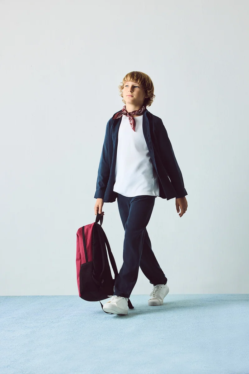 ديفاكتو Boy Regular Fit Straight Leg Flowy Fabric Trousers