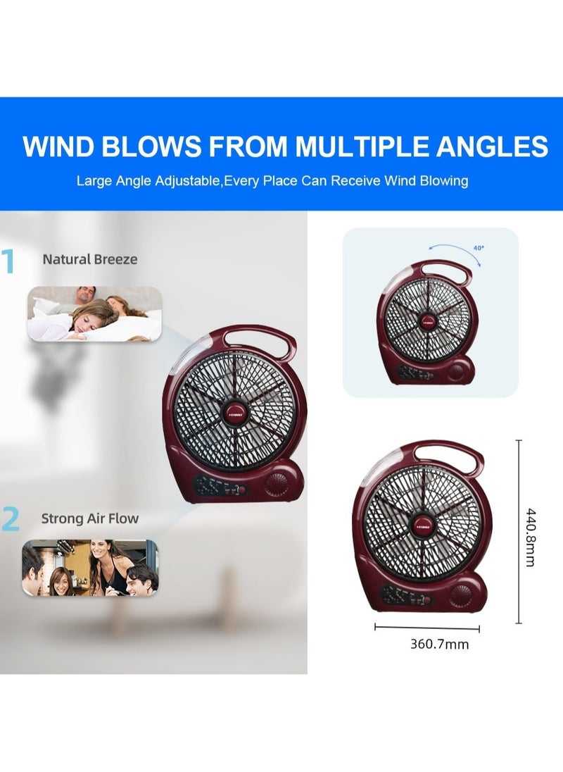 Stargold - SG-4067 10 Inch Rechargeable Table Fan with Radio and LED Light - Image 1