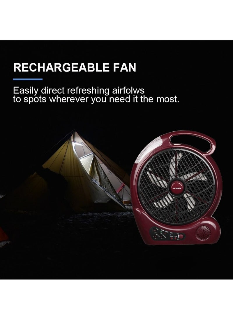 Stargold - SG-4067 10 Inch Rechargeable Table Fan with Radio and LED Light - Image 1