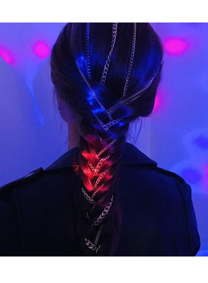 SYOSI مشابك شعر شرابة للسيدات، مشابك شعر ذهبية متعددة الخيوط على شكل رأس بانك، ضفائر ذيل حصان عصرية للحفلات الراقصة، سلسلة وصلات شعر مزخرفة للسيدات والفتيات (3 قطع) - Image 4