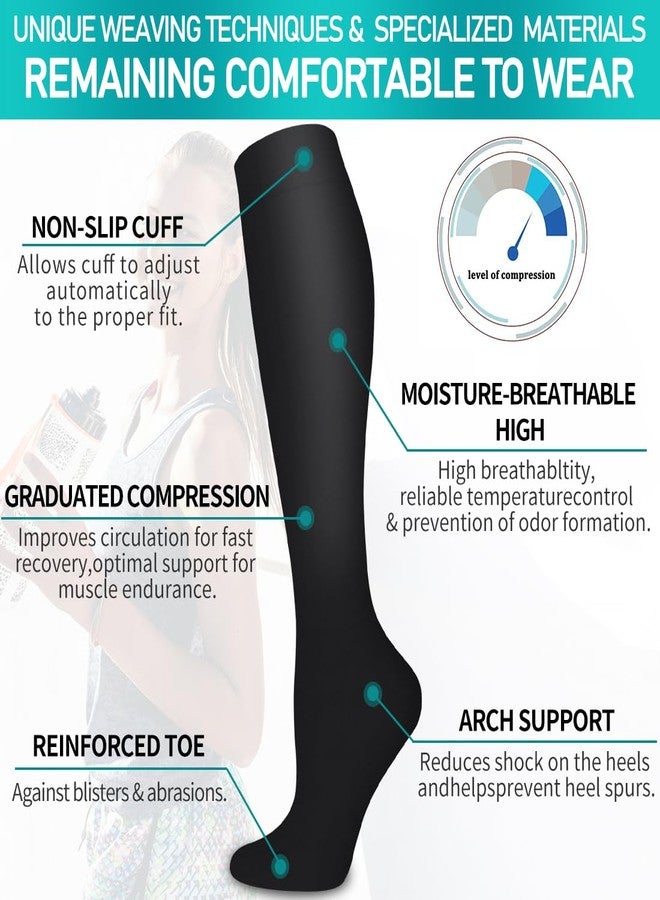 COOLOVER Copper Compression Socks for Women and Men(6 Pairs)-Best Support for Running, Athletic, Travel, 05a Black/Brown/Khaki 6 Pairs, S-M - Image 5