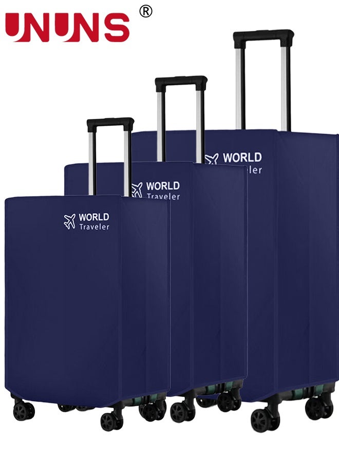 UNUNS غطاء حقائب السفر، 3 قطع أغطية حقائب غير منسوجة مضادة للغبار لحماية الحقائب أثناء السفر، مجموعة أغطية حقائب لحقائب 20 24 28 بوصة، أزرق - Image 1