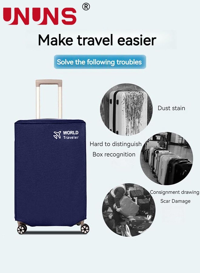 UNUNS غطاء حقائب السفر، 3 قطع أغطية حقائب غير منسوجة مضادة للغبار لحماية الحقائب أثناء السفر، مجموعة أغطية حقائب لحقائب 20 24 28 بوصة، أزرق - Image 2