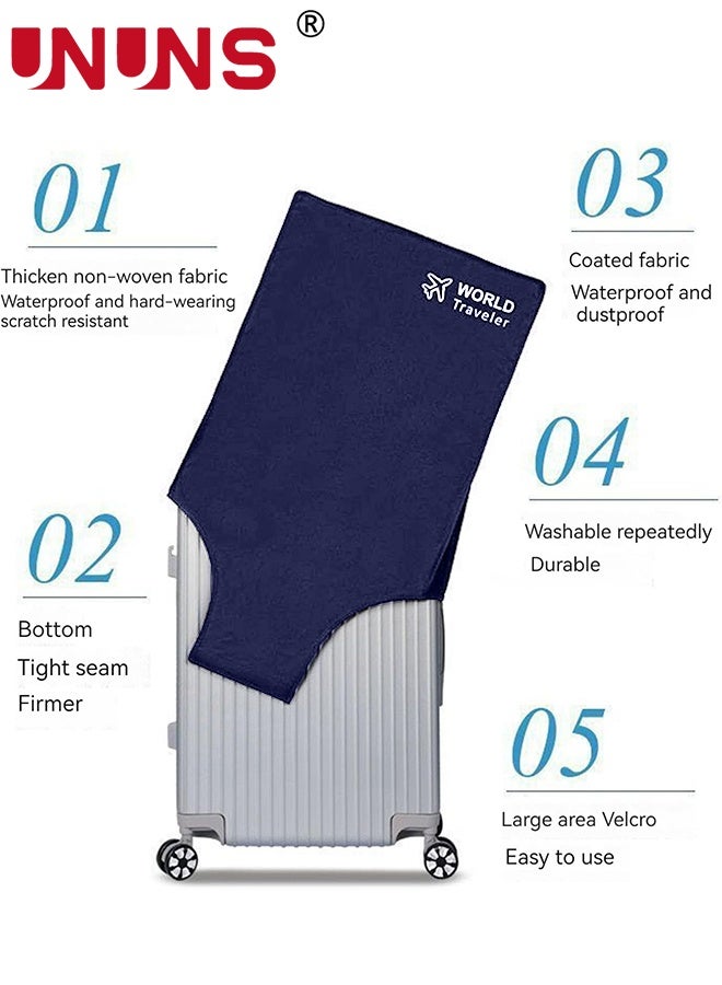 UNUNS غطاء حقائب السفر، 3 قطع أغطية حقائب غير منسوجة مضادة للغبار لحماية الحقائب أثناء السفر، مجموعة أغطية حقائب لحقائب 20 24 28 بوصة، أزرق - Image 3