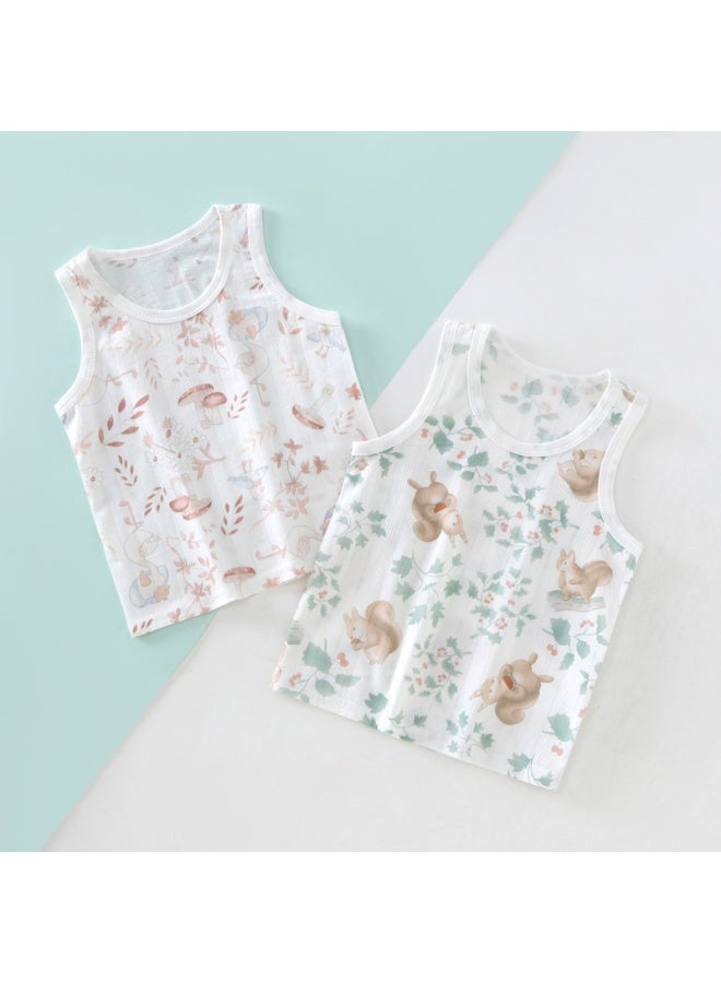 2 Pack Baby Summer Vest Pure Cotton Baby Sleeveless Top Children's Summer Wear Thin Boneless Belly Vest