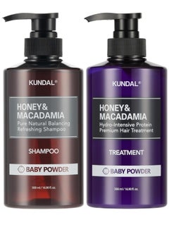 KUNDAL KUNDAL Natural Shampoo and Conditioner Set [Baby Powder] - Korean Hair Care, Long Lasting Fragrance, Moisturize, Nourish, Frizz Control, Argan & Macadamia Oil, Sulfate-Free 16.9fl oz (Pack of 2)  - Image 1