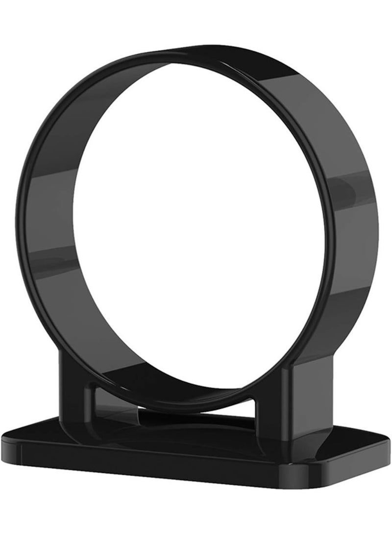 حامل مجفف الشعر، حمام نفخة مجفف الوقوف، أدوات العناية بالشعر حامل الجدار التثبيت، تصميم أداة المنظم لمجفف الشعر - حافة كبيرة زائدة (أسود، L 3.7" × W 2.1" × H 4.3") - Image 2