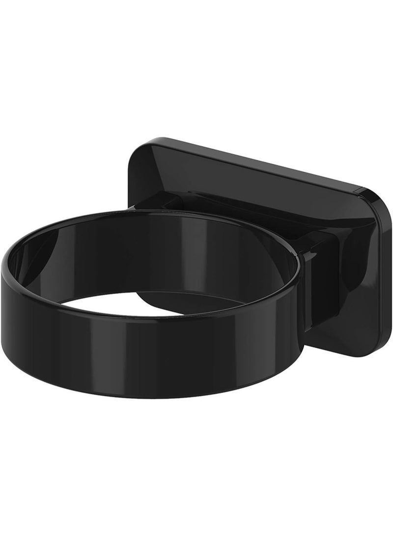 حامل مجفف الشعر، حمام نفخة مجفف الوقوف، أدوات العناية بالشعر حامل الجدار التثبيت، تصميم أداة المنظم لمجفف الشعر - حافة كبيرة زائدة (أسود، L 3.7" × W 2.1" × H 4.3") - Image 1