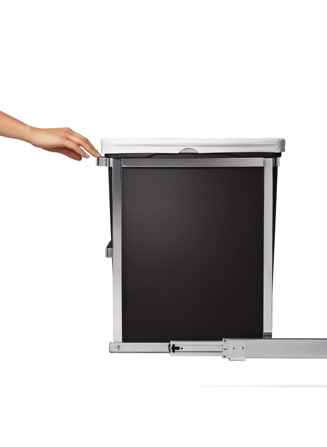 simplehuman 30 Liter  8 Gallon Under Counter Kitchen Cabinet PullOut Trash Can HeavyDuty Steel Frame - Image 3