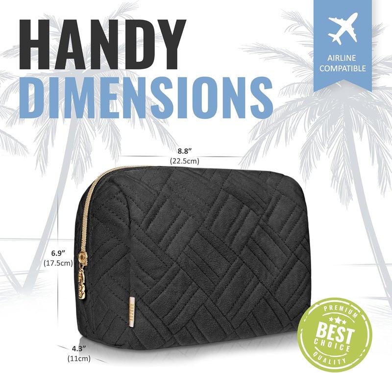 BOACAY Large Black Cosmetic & Makeup Bag - Image 3