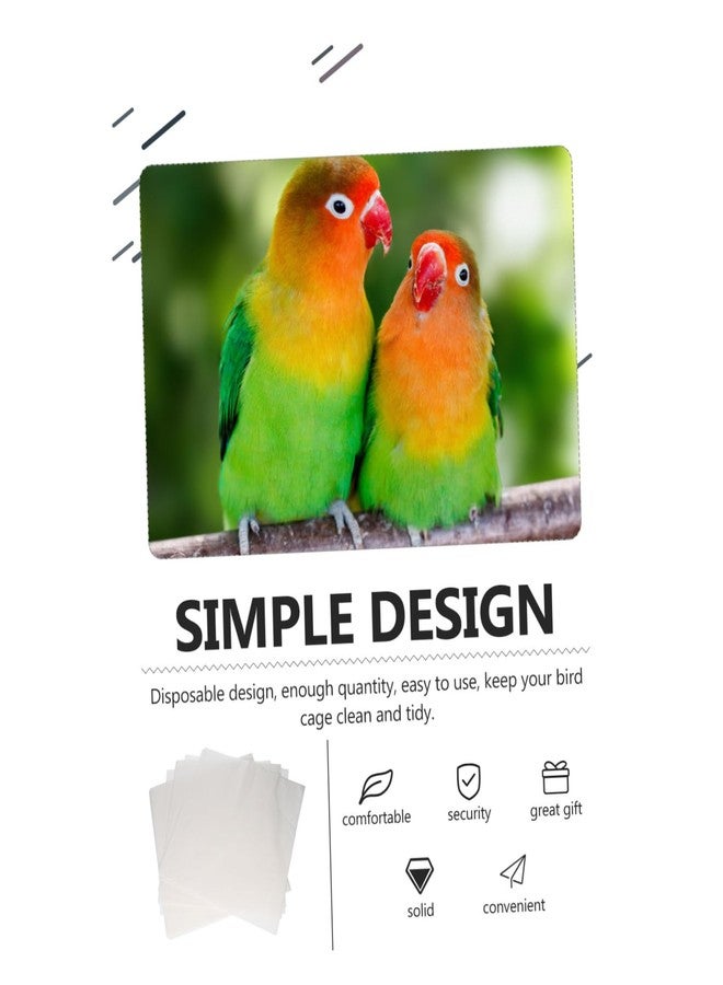 سوبفوكس 100 قطعة من بطانات أقفاص الطيور للاستخدام مرة واحدة من SUPVOX، حصائر ورقية ماصة لأقفاص الببغاء، وسائد قفص الطيور، تصميم مانع للتسرب، يحافظ على نظافة قفص طيورك - Image 3
