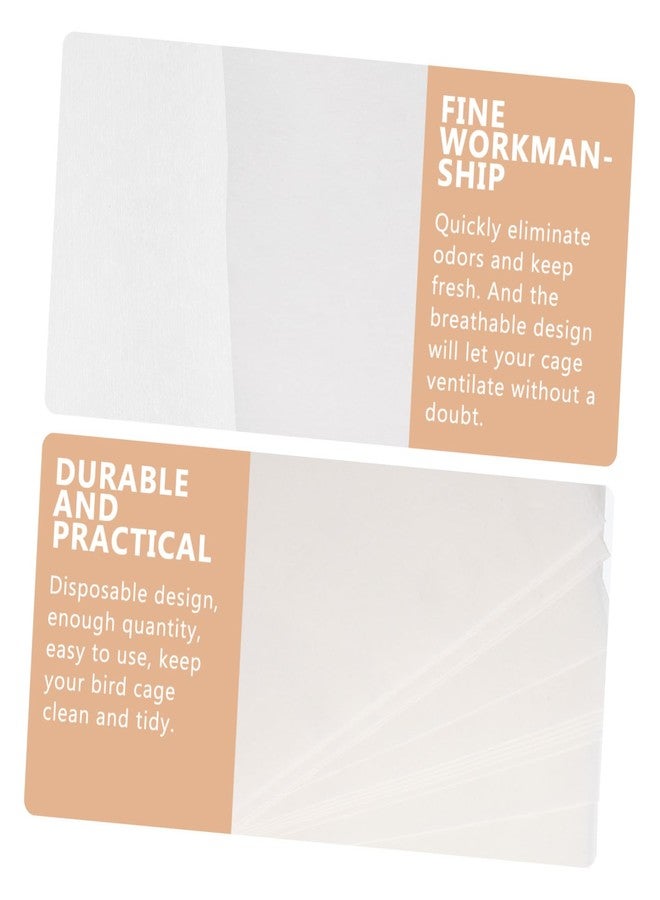 سوبفوكس 100 قطعة من بطانات أقفاص الطيور للاستخدام مرة واحدة من SUPVOX، حصائر ورقية ماصة لأقفاص الببغاء، وسائد قفص الطيور، تصميم مانع للتسرب، يحافظ على نظافة قفص طيورك - Image 5