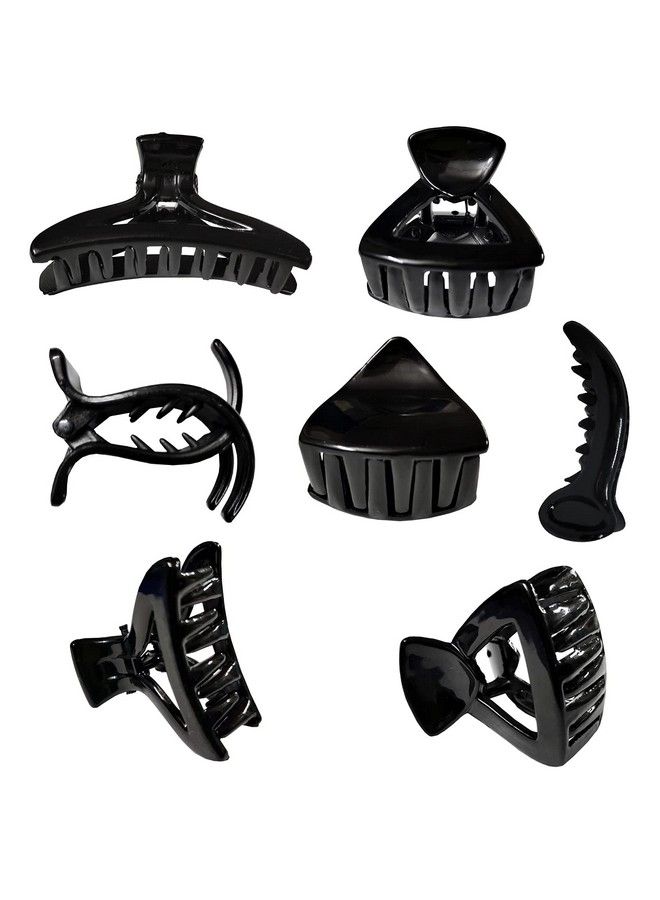 FOK All Hair Purpose Medium Size Stylish Hair Clutchers/Claws For Girls & Women (Black) 7 Pcs - Image 2