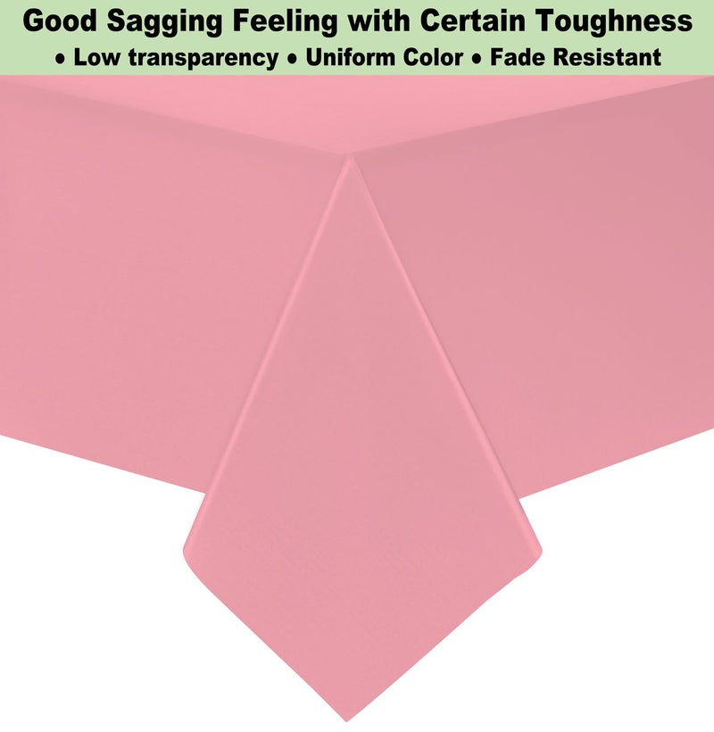 rebdng Plastic Pink Tablecloths 3 Pack Disposable Table Covers 54 x 108 in. Dusty Pink Table Cloths for Gender Reveal Parties Bridal Shower Engagement Wedding Birthday  Fits 6 to 8 Foot Rectangle Tables - Image 3