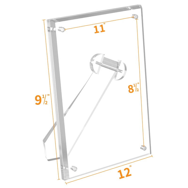 NIUBEE 8.5 by 11 Acrylic Picture Frame,Clear Document Certificate Frames with Magnets for Marriage Graduation, 2 Pack - Image 3