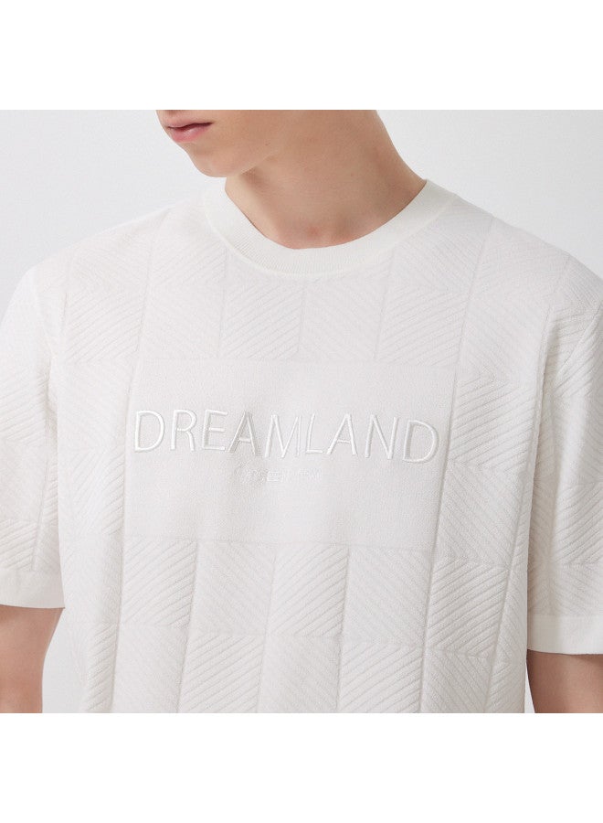 Cabbeen Letter Embroidery Men's T-shirt Youth Casual Loose Short Sleeves Trendy Versatile Fashion - Image 5