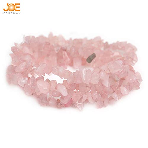 JOE FOREMAN 6-8mm Rose Quartz Beads Natural Stone Gravel Gemstone Chips Beads Wholesale Loose Beads for Jewelry Making Freeform Pink 34" JOE FOREMAN - Image 2