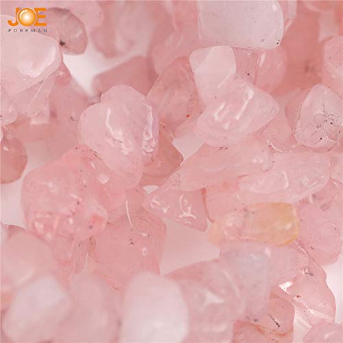 JOE FOREMAN 6-8mm Rose Quartz Beads Natural Stone Gravel Gemstone Chips Beads Wholesale Loose Beads for Jewelry Making Freeform Pink 34" JOE FOREMAN - Image 3