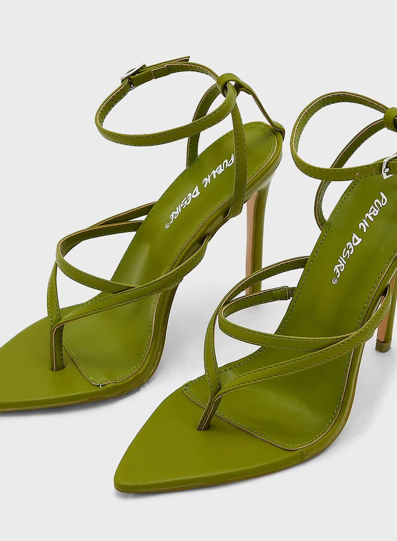 PUBLIC DESIRE Multi Strap High Heel Sandals
