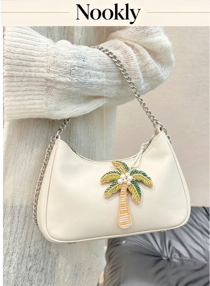 nookly Palm Tree Beaded Charm Accessory for Bags, Keychain Decoration for Ladies, Tropical Purse Charm - Image 4