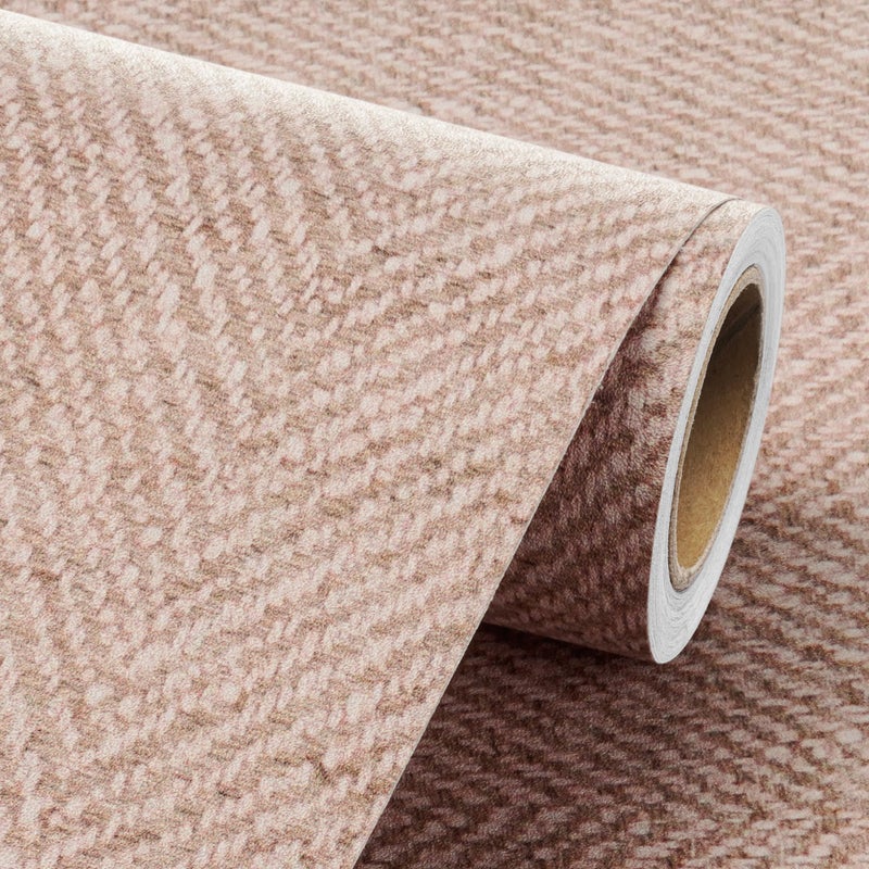 Livelynine 175x276 Light Pink Wall Paper Peel and Stick Modern Herringbone Fabric Pale Pink Grasscloth Wallpaper for Bathroom Dorm Girl Bedroom Pastel Patterned Contact Paper for Cabinets Drawers - Image 2