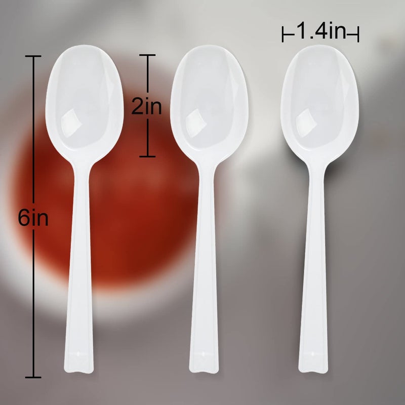Hokeding Plastic Spoons Individually Wrapped  100pcs Heavy Duty Disposable Spoons Bulk - Ideal for Parties  Restaurants  Travel & Takeout - Image 2