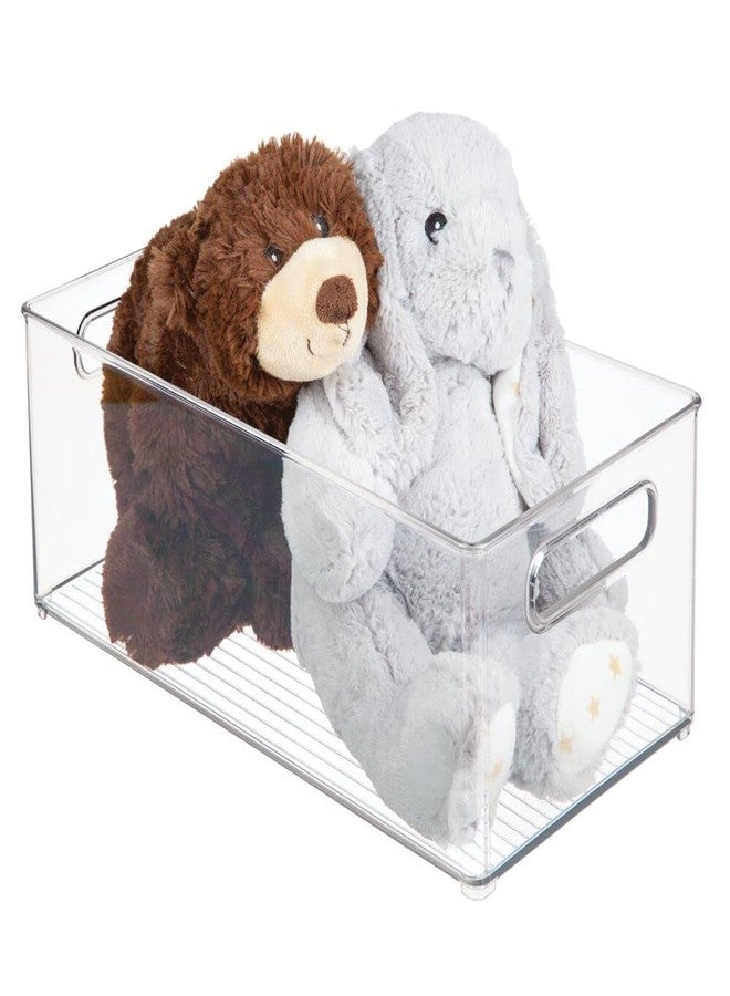 mDesign Plastic Deep Bin Organizer Caddy Container w/ Handles for Nursery, Kitchen, Pantry, Bathroom, Cabinet Storage Organization - Holds Snacks, Bottles, Baby Food Jar, Diaper - 14" Long -Clear - Image 5