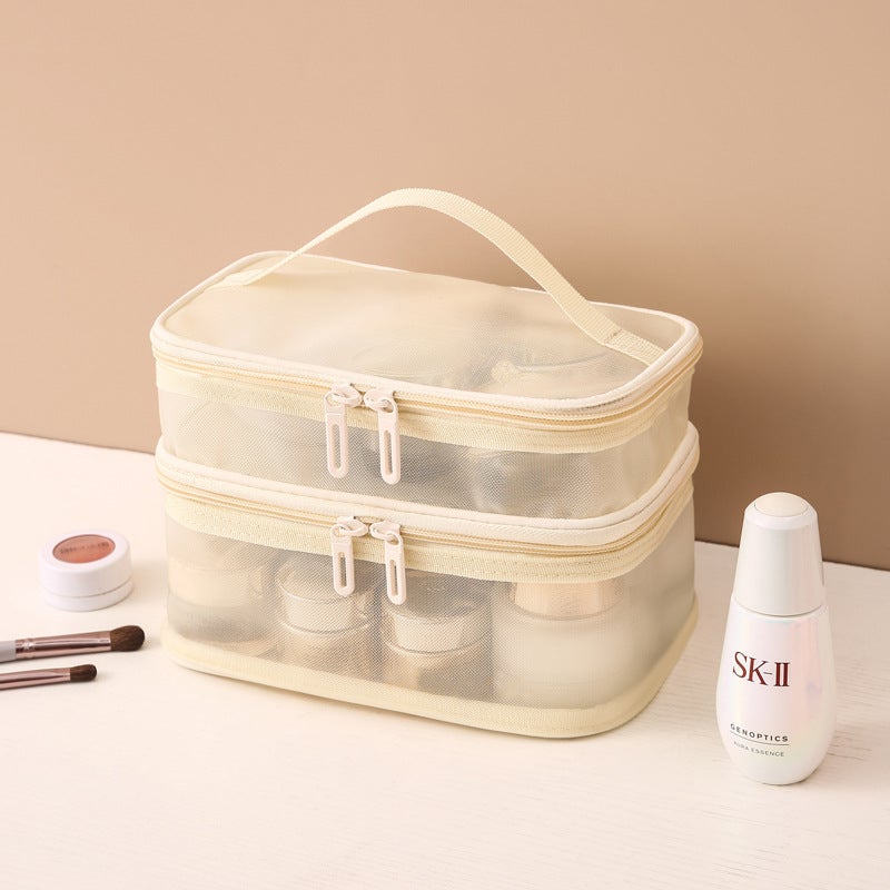 Multifunctional Simple Toiletry Bag Portable Large Capacity Cosmetic Bag Palace Style Cosmetic Storage Bag Small Printable Logo - Image 1