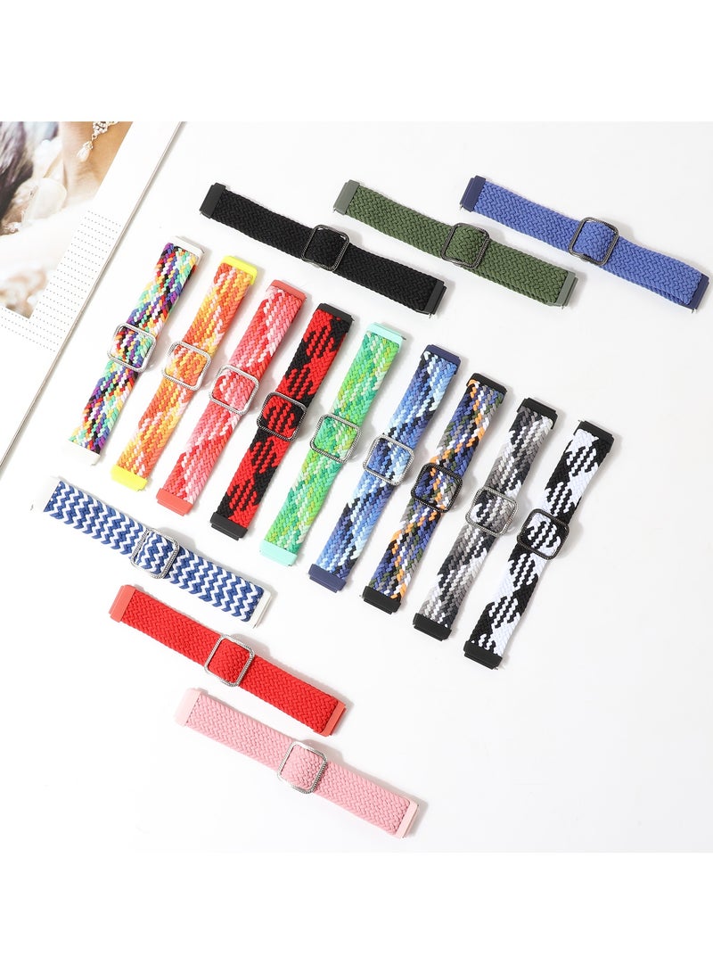 Strap for Huawei Band 10/9/8 Hand-woven Adjustable Strap,Compatible for Huawei Band 10/9/8 Replacement Nylon Wristband Strap,Colorful Black - Image 3