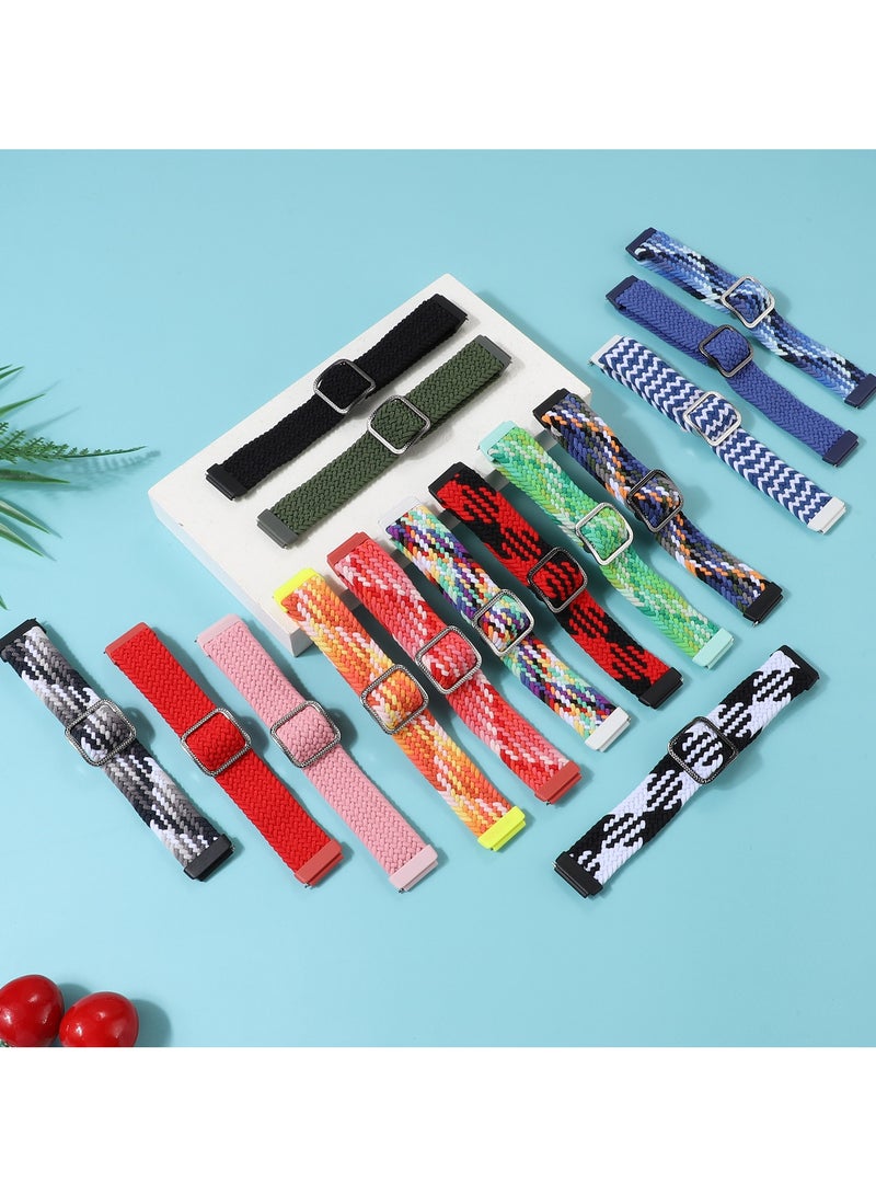 Strap for Huawei Band 10/9/8 Hand-woven Adjustable Strap,Compatible for Huawei Band 10/9/8 Replacement Nylon Wristband Strap,Colorful Black - Image 4