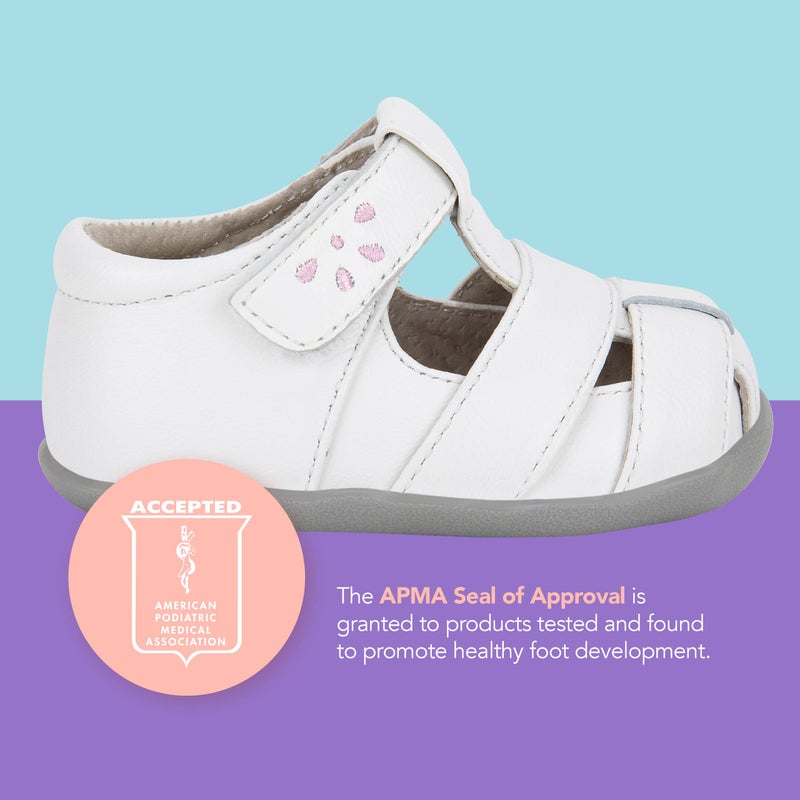 See Kai Run - Brook III Sandal for Infants, White/Pink, Infant 5 - Image 4