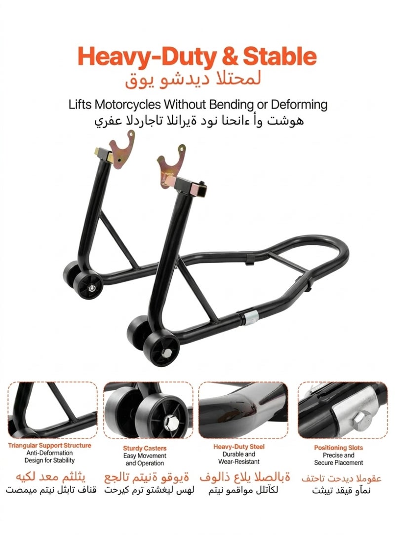 HAYALUX Heavy Duty Motorcycle Rear Wheel Paddock Stand, 450KG/992LBS Capacity Universal Motorcycle Lift Stand with U & L Fork Adapters, Rear Wheel Maintenance Stand for Dirt Bikes, Sport Bikes, Honda, Yamaha, Suzuki & Kawasaki - Image 3