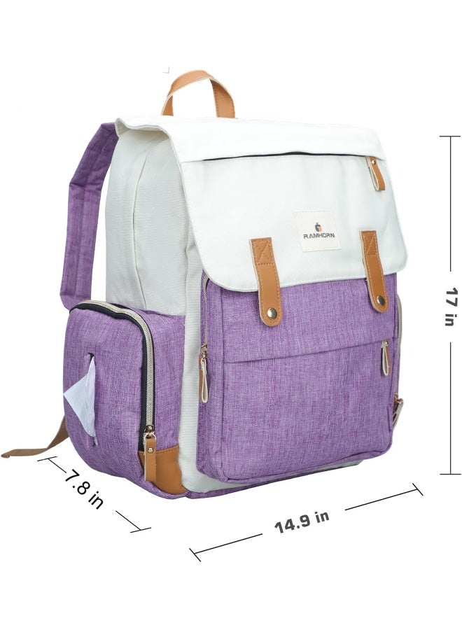 Ramhorn Diaper Bag Multifunction Travel Backpacks for Mom with Insulated Pockets and Laptop Compartment - Image 4