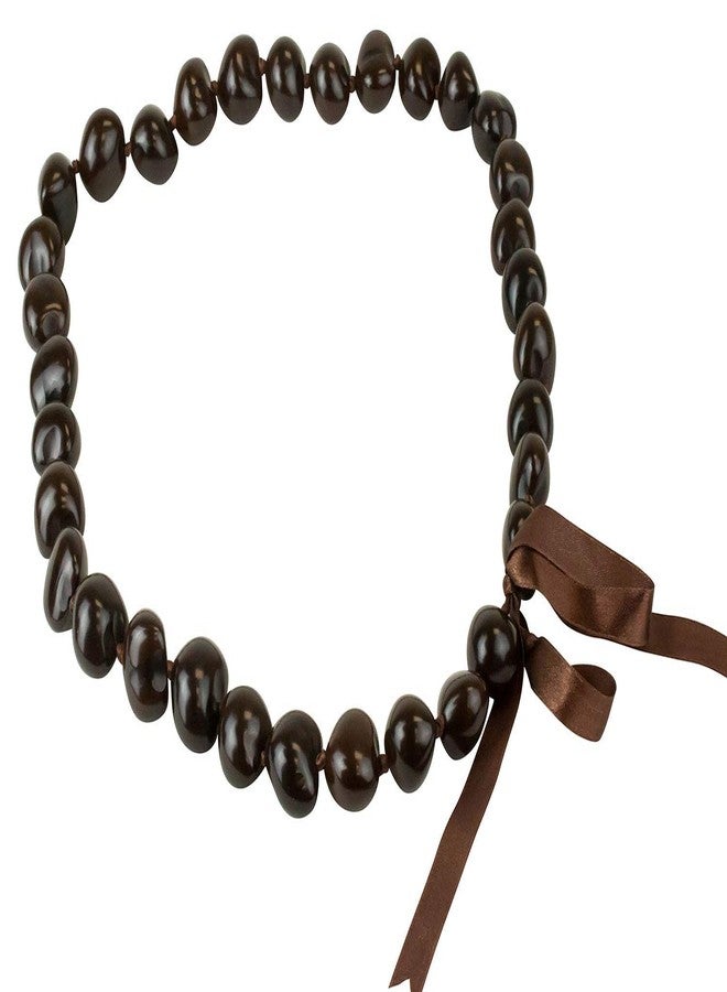 Zero Gravity Hawaii Hawaiian Kukui Nut Brown Shell 32" Graduation Wedding Necklace from Maui, Hawaii - Image 1