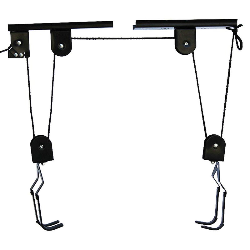 Bike Lift Hoist for Garage Ceiling Heavy Duty Ceiling Mountain Bicycle Hanger Pulley Rack 100 lb Capacity