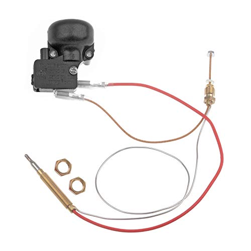Timsec Outdoor Patio Heater Thermocouple Sensor and Tip Over Switch with M8 x 1 End Connection Nuts M6 x 075 Thermocouple Head Thread and 2 Screw Nuts 162 Length Wire and 025 Flat Terminal - Image 1