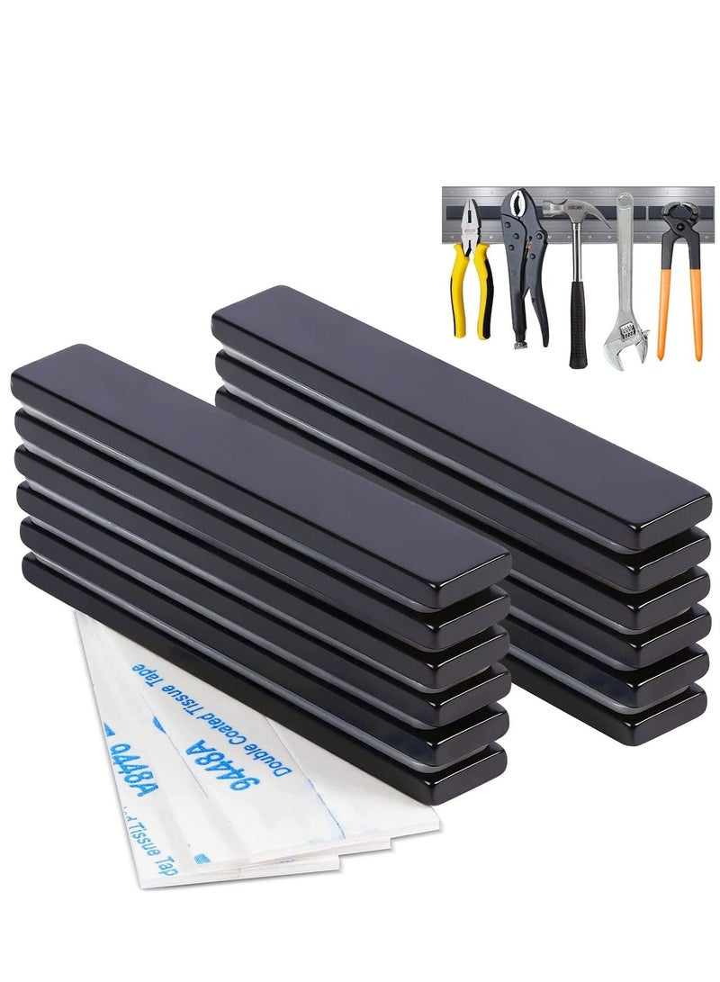 Excefore Waterproof Powerful Neodymium Bar Magnets Strong Rare Earth Magnets with Epoxy Coating and Double-Sided Adhesive for Fridge Scientific Shower Door Office etc, 60x10x3mm (12 Pack)  - Image 1