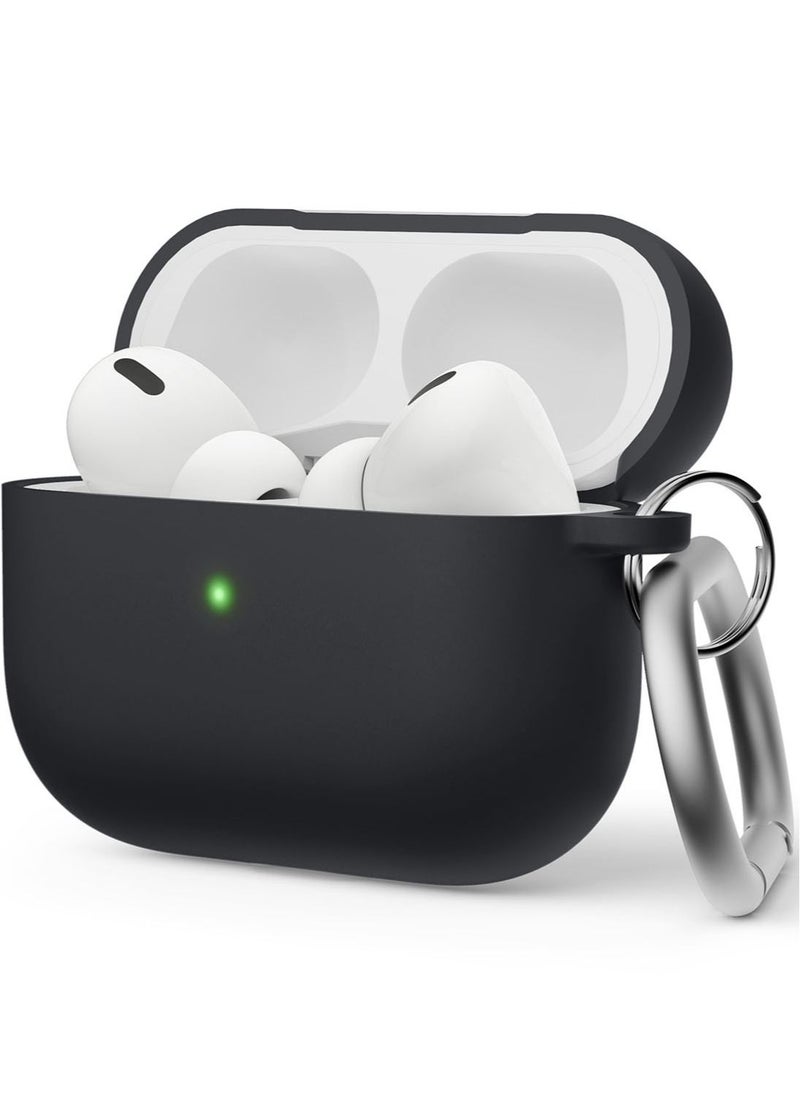Elago Liquid Hybrid Hang for Airpods Pro 2nd Gen (2022) Case Cover with Carabiner - Black  - Image 1