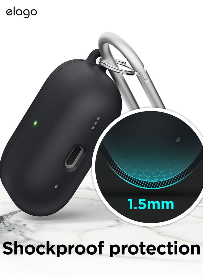 Elago Liquid Hybrid Hang for Airpods Pro 2nd Gen (2022) Case Cover with Carabiner - Black  - Image 5