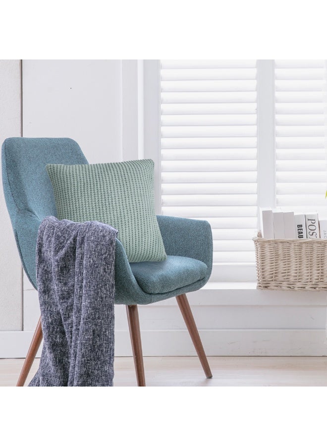 GOLD MANTIS 100% Cotton Knitted Cushion Cover 45x45cm – Decorative Throw Pillow Case with Hidden Zipper for Sofa, Bed & Couch (tourquise) - Image 4