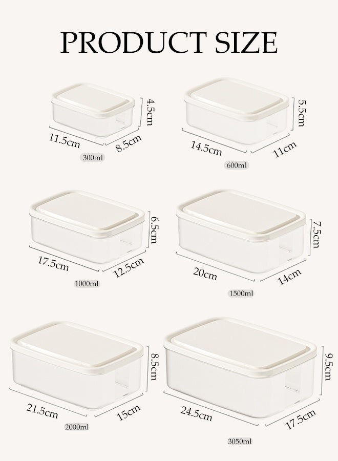 DUNISO 6Pcs Food Storage Containers Airtight Stackable Food Prep Containers Sets with Lids Leak Proof Microwave Freezer Safe Reusable Fridge Storage Boxes for Fresh Vegetable, Fruit, Meat, Cereal， Deli - Image 4