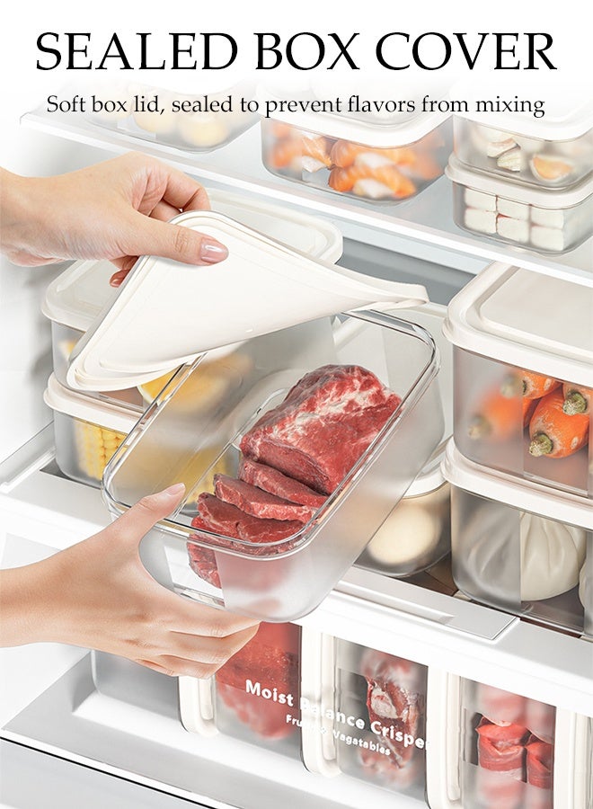 DUNISO 6Pcs Food Storage Containers Airtight Stackable Food Prep Containers Sets with Lids Leak Proof Microwave Freezer Safe Reusable Fridge Storage Boxes for Fresh Vegetable, Fruit, Meat, Cereal， Deli - Image 5