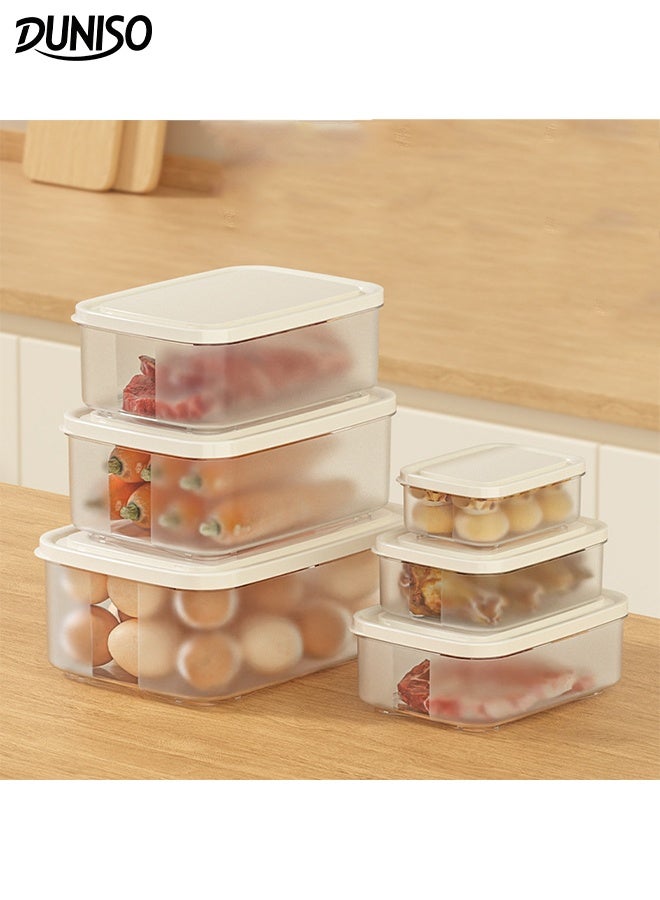 DUNISO 6Pcs Food Storage Containers Airtight Stackable Food Prep Containers Sets with Lids Leak Proof Microwave Freezer Safe Reusable Fridge Storage Boxes for Fresh Vegetable, Fruit, Meat, Cereal， Deli - Image 1