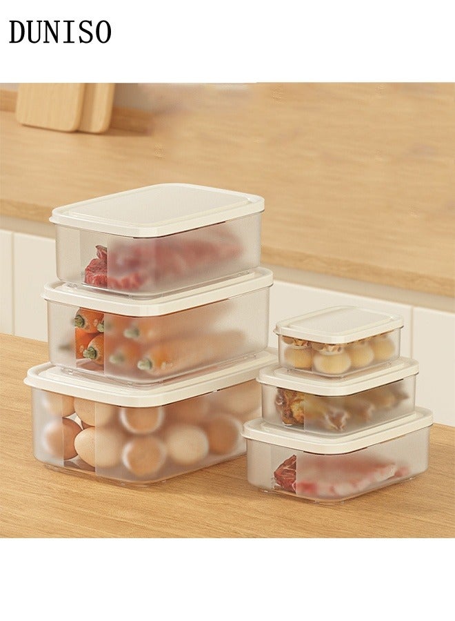 DUNISO 6Pcs Food Storage Containers Airtight Stackable Food Prep Containers Sets with Lids Leak Proof Microwave Freezer Safe Reusable Fridge Storage Boxes for Fresh Vegetable, Fruit, Meat, Cereal， Deli - Image 1