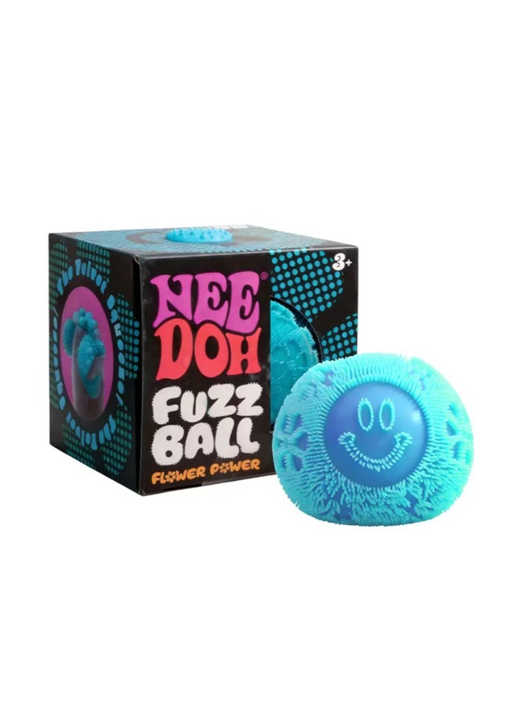 Needoh Fuzz Ball Squishy Smiley Toy | Velvet-Touch Sensory Fidget Ball for Stress Relief，Smiley Face Squeezing Toy, A Sensory Stress-relieving Toy for Children and Sdults - Image 1