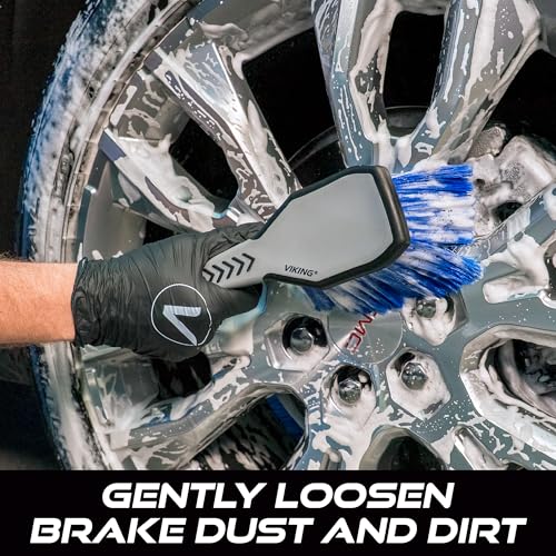 VIKING Wheel Brush for Rims, Cleaning Brush for Tires, Grey, 10.3 x 3.3 x 3.8 Inch - Image 2