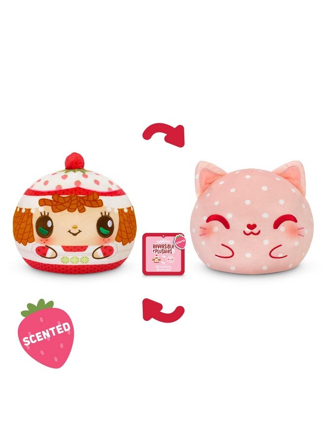 TeeTurtle Strawberry Shortcake Scented Reversible Plush - Strawberry Shortcake and Custard - Cute Kawaii 6" Strawberry Scented Plushie - Image 3