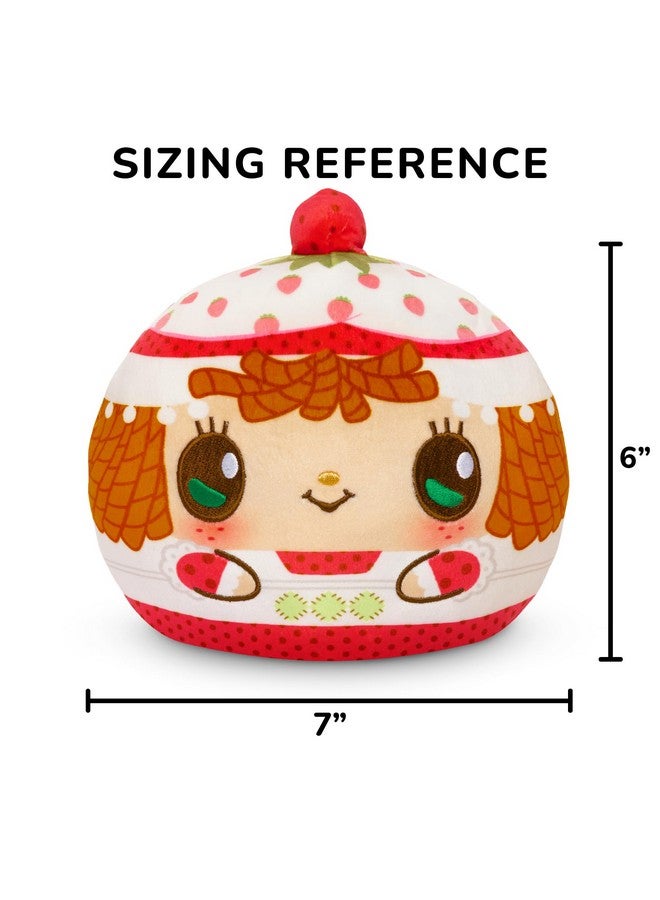 TeeTurtle Strawberry Shortcake Scented Reversible Plush - Strawberry Shortcake and Custard - Cute Kawaii 6" Strawberry Scented Plushie - Image 4