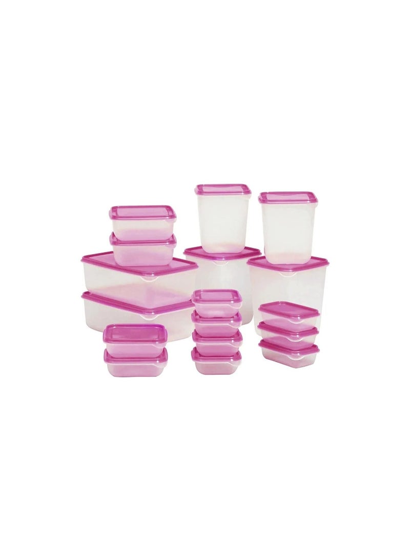 Spaceshoop 17 Pack Plastic Food Storage Containers with Lids Free Stackable Transparent Reusable Airtight Kitchen Storage Box for Coarse Cereals and Grains - Image 1